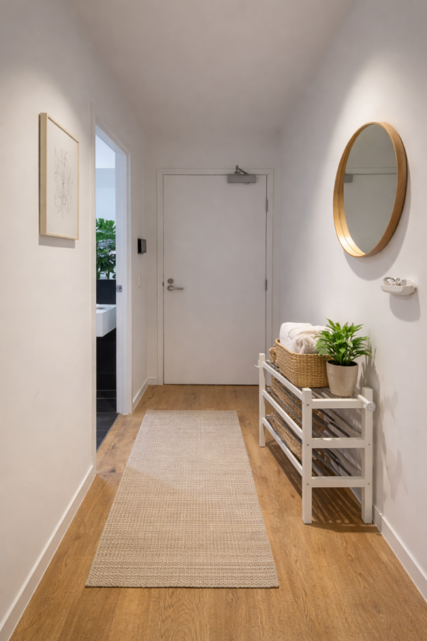 Modern apartment hallway and living area.png